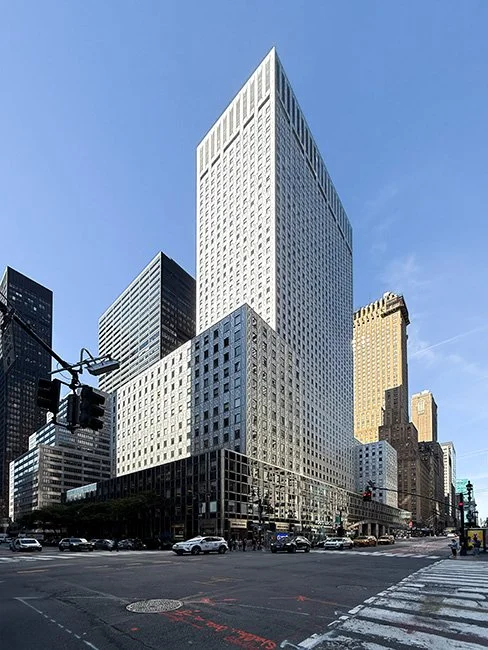 The Socony-Mobile Building by Wallace Harrison in New York City.