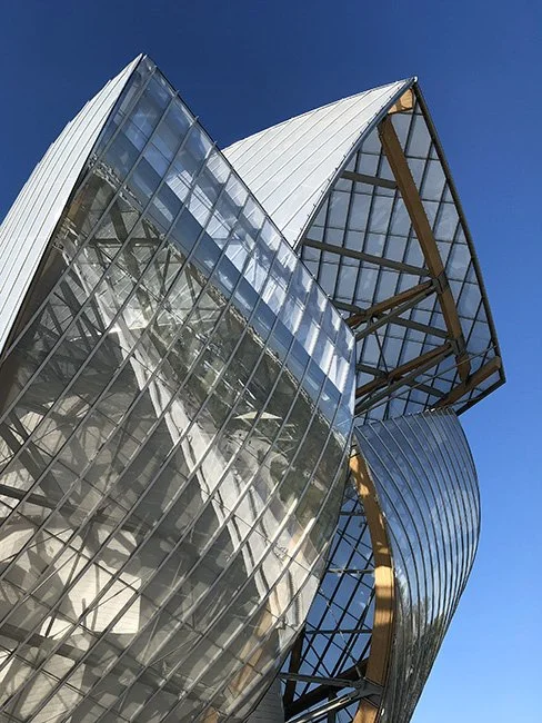 The Foundation Louis Vuitton by architect Frank Gehry in Paris, France.
