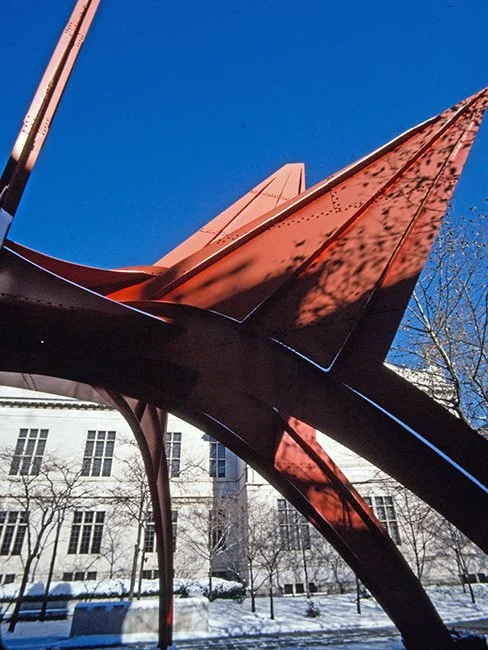 Stegosaurus by artist Alexander Calder in Hartford, CT.