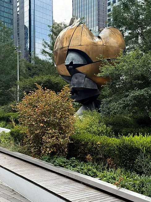 The Sphere by Fritz Koenig at the World Trade Center in New York City.