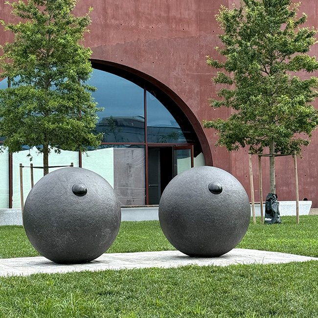 The sculpture 'Eyes' by Louis Bourgeois at Robert F Wagner Park in Battery City New York.