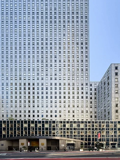 The Socony-Mobile Building by Wallace Harrison in New York City.