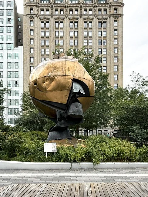 The Sphere by Fritz Koenig at the World Trade Center in New York City.