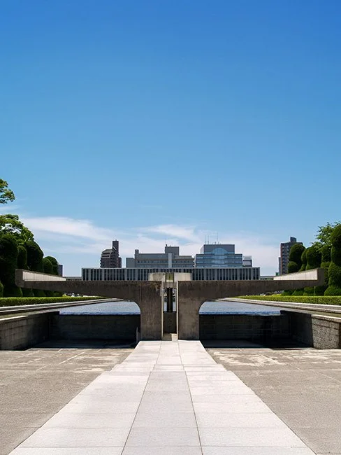 Hiroshima Peace Park Memorial by Isamu Noguchi in Hirshima, Japan.