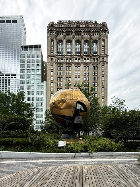 The Sphere by Fritz Koenig at the World Trade Center in New York City.