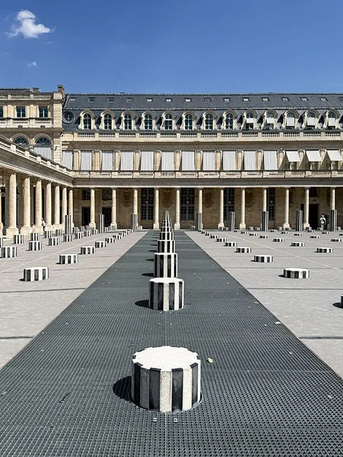 Colonnes de Buren by Daniel Buren in Paris France.