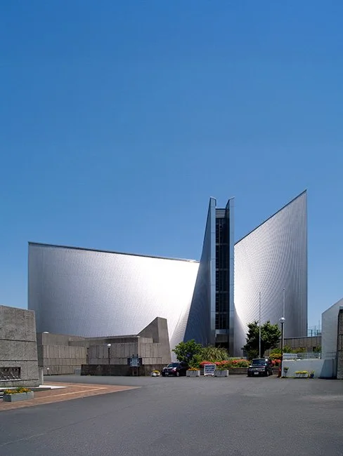 St Mary's Cathedral by Kenzo Tange in Tokyo, Japan.
