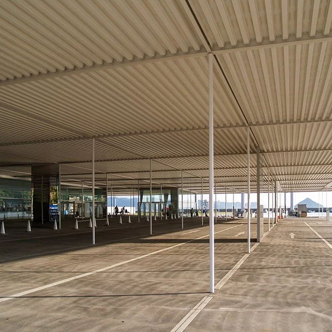 The Naoshima Marine Station by SANAA architects in Naoshima, Japan.