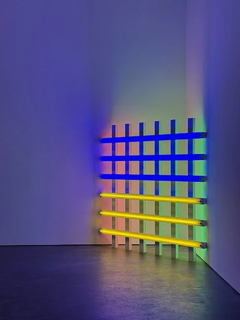 Grids by artist Dan Flavin at David Zwirner Gallery in New York City.