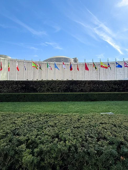 The United Nations Headquarters by Wallace Harrison in New York City.