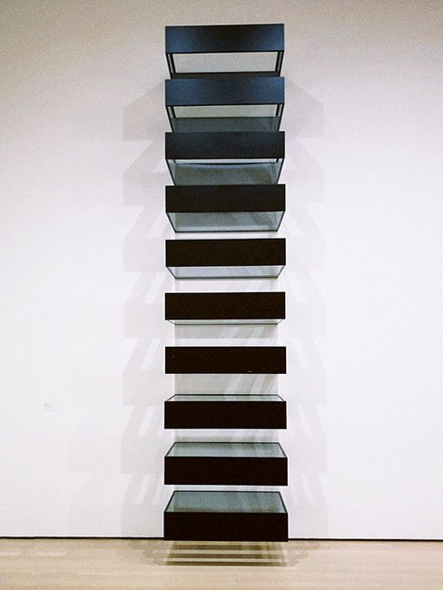 Work of art by Donald Judd at MoMA in New York City.