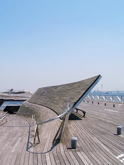 Yokohama Intl. Passenger Terminal by FOA (Foreign Office Architects) in Yokohama, Japan.
