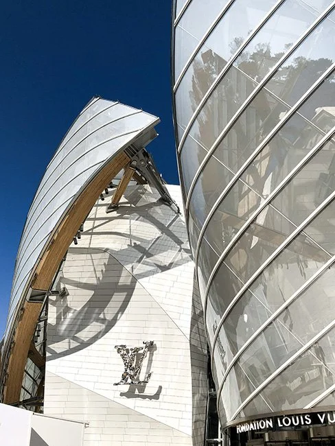 The Foundation Louis Vuitton by architect Frank Gehry in Paris, France.