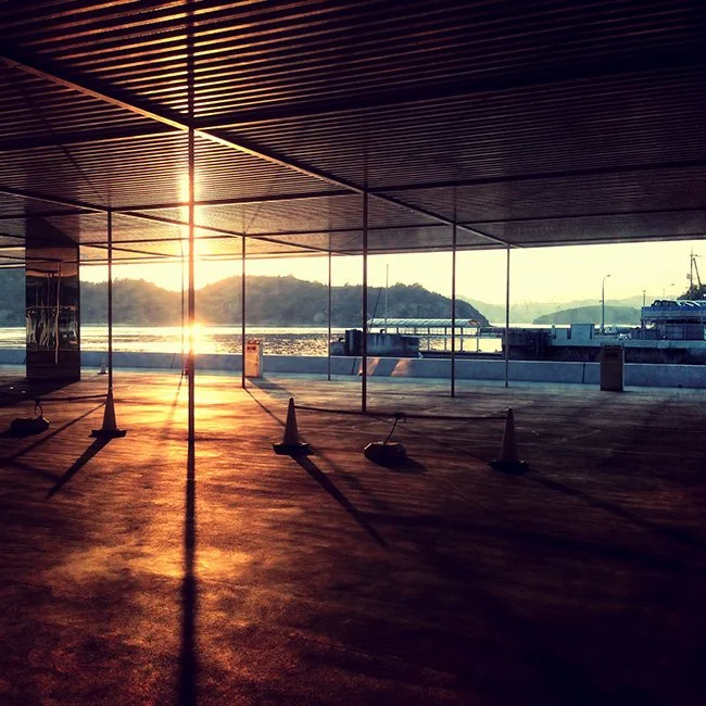 The Naoshima Marine Station by SANAA architects in Naoshima, Japan.
