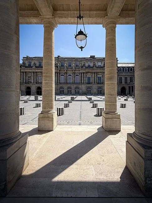 Colonnes de Buren by Daniel Buren in Paris France.
