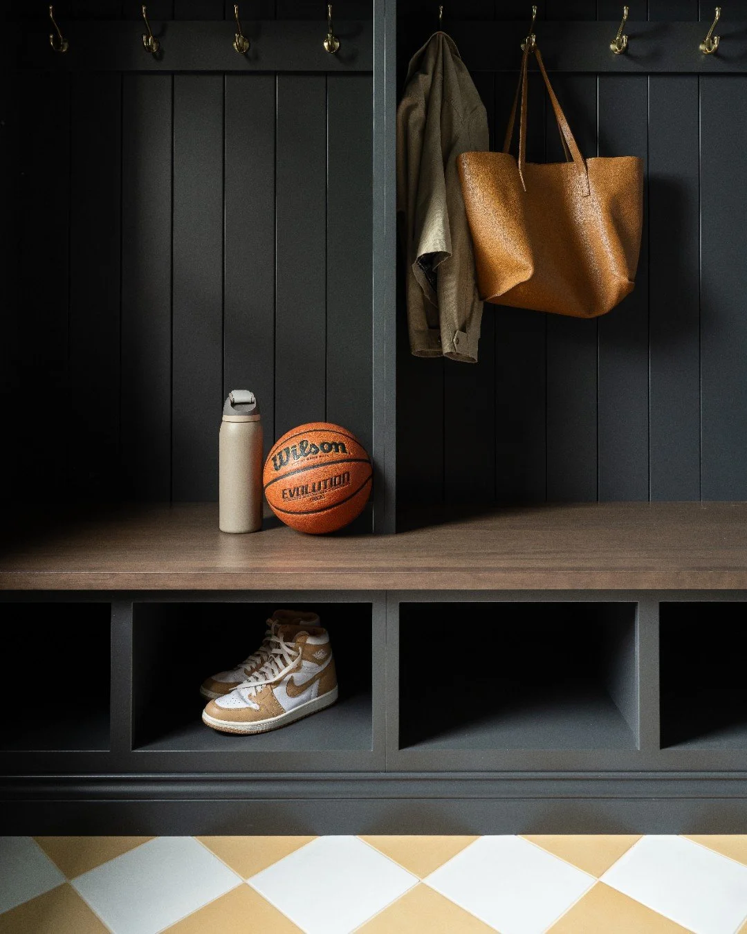 Spring sports are back in full swing and so are the mudrooms! Function meets "fun" in this mudroom with brightly colored tile and floor to ceiling storage. 

Photography: @sarahshieldsphoto
Cabinetry: @ayr_cabinet
Builder: @martin.brothers
