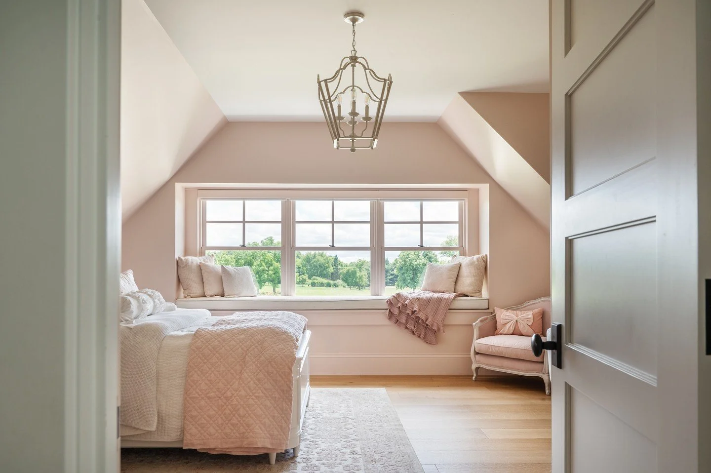 30, flirty, and thriving&hellip; even at 13. ✨🎀 

Surrounded by soft blush walls, this teen room hits the perfect sweet spot between playful and sophisticated. 

Photography: @traci.shupert
Builder: @martin.brothers

#KidsBedroomDesign #PrettyInPink