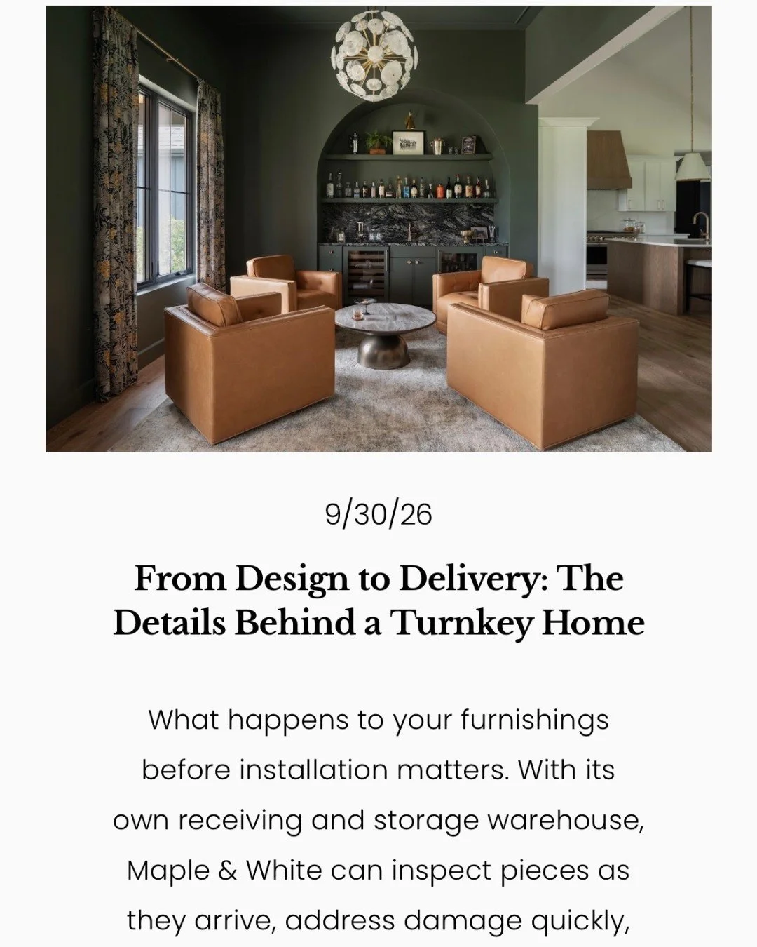 Ever wonder how we ensure your furnishings arrive in perfect condition? It all starts in our on-site receiving warehouse. 

Click the "Journal" link in our bio to see how we handle every detail from delivery to final placement in your home!