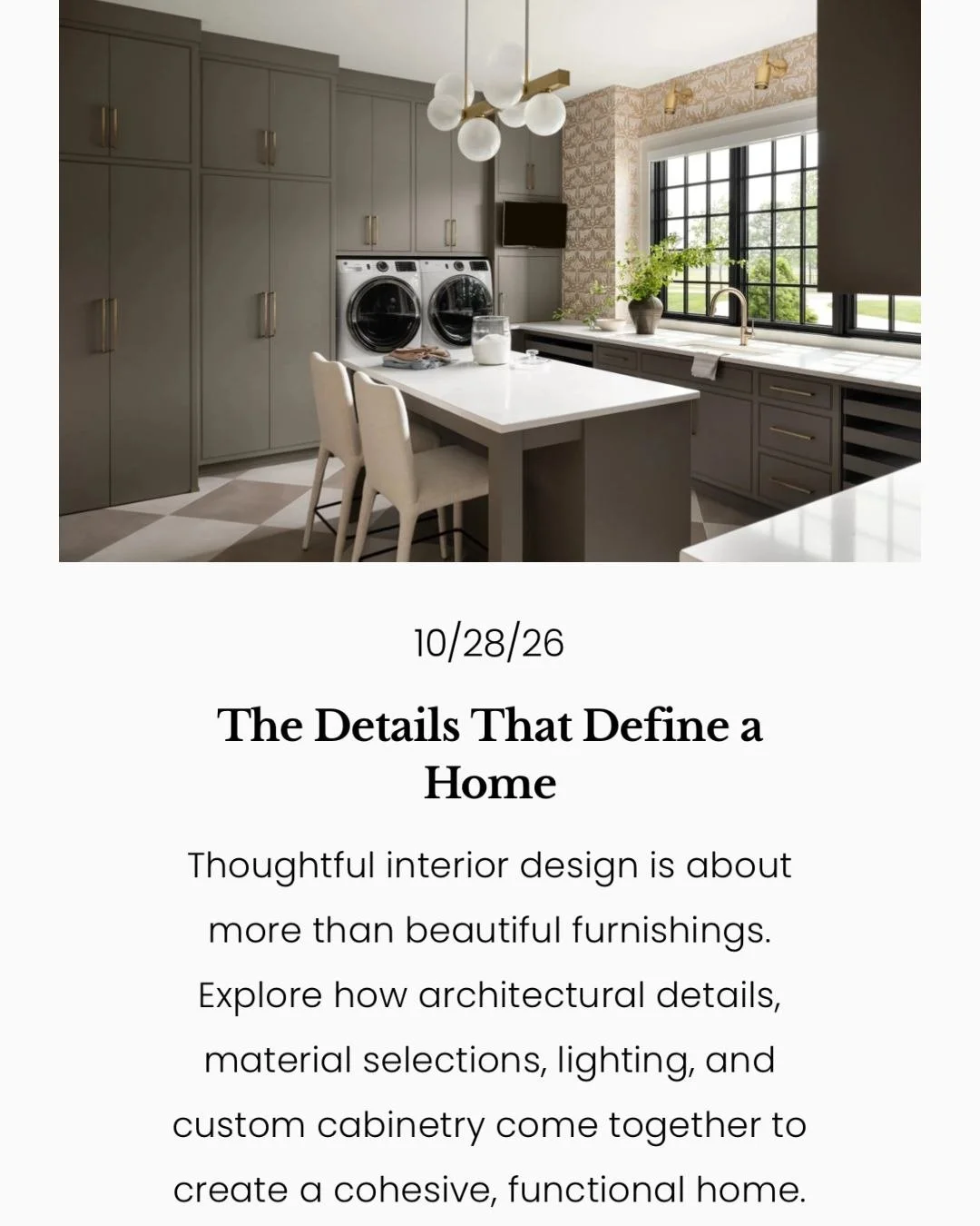 "Thoughtful design looks effortless, but it is anything but simple." 

Curious about the design philosophy that guides our work every single day? Tap the "Journal" link in our bio to read our latest post on the details that truly 
