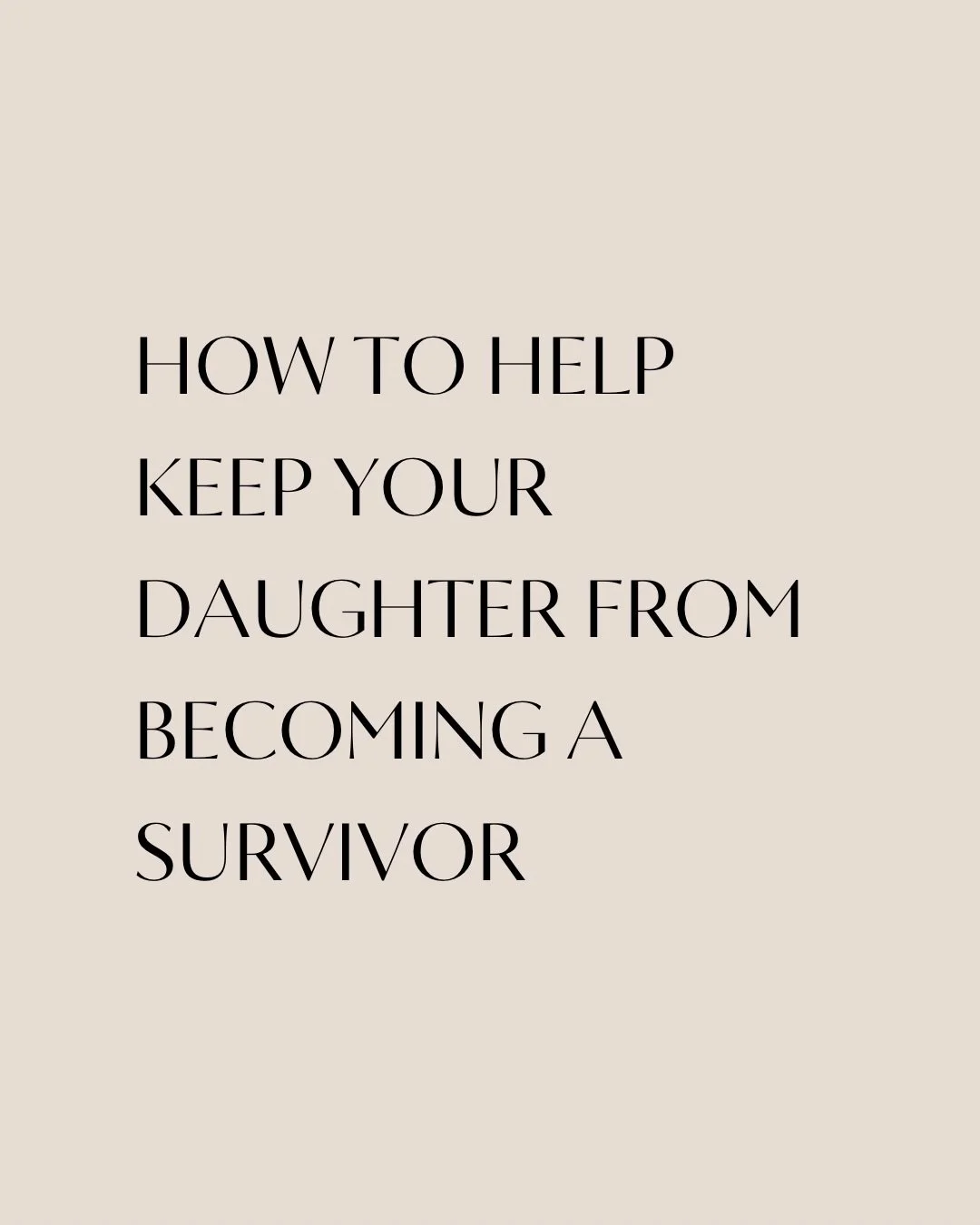 The best way to shape a generation of empowered women is to BE one. 

As a survivor reading some of what has come out in the Epstein files, my heart breaks for the countless young women who were taken advantage of in horrific ways, a their parents. 

