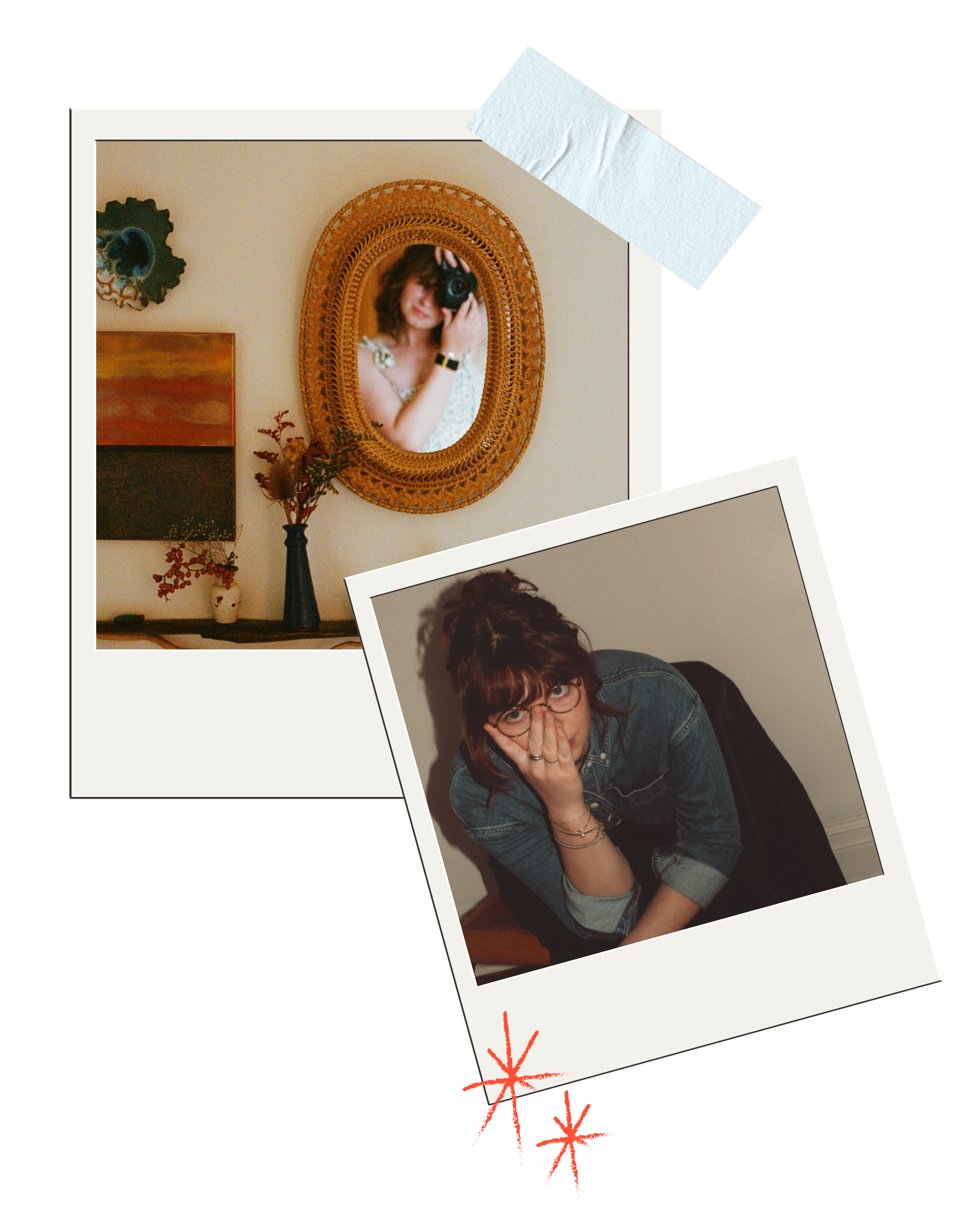 self portraits on film and polaroid.