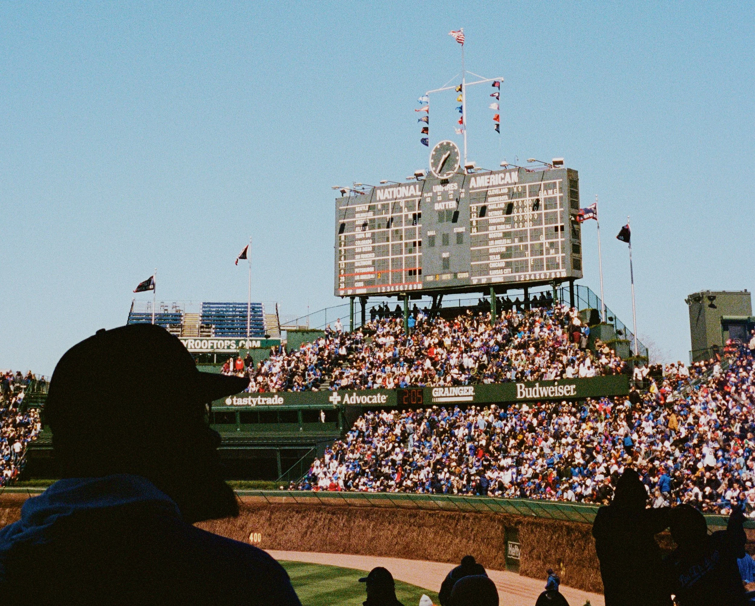 April baseball at Wrigley Field in Chicago