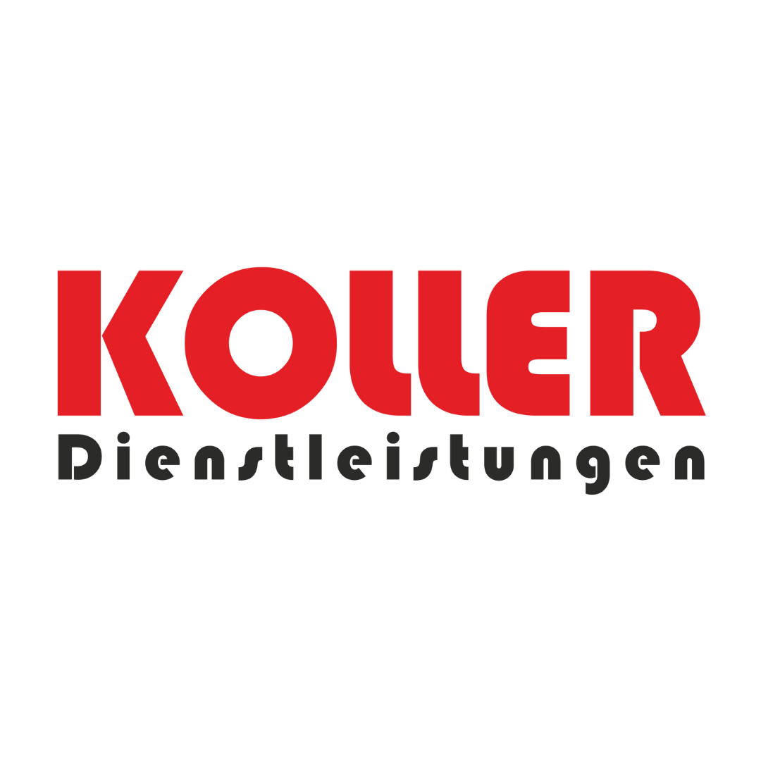 Das Bild zeigt das Logo von Kooler Dienstleistungen, einem roten schwarzer Schriftzug auf transparentem Hintergrund.