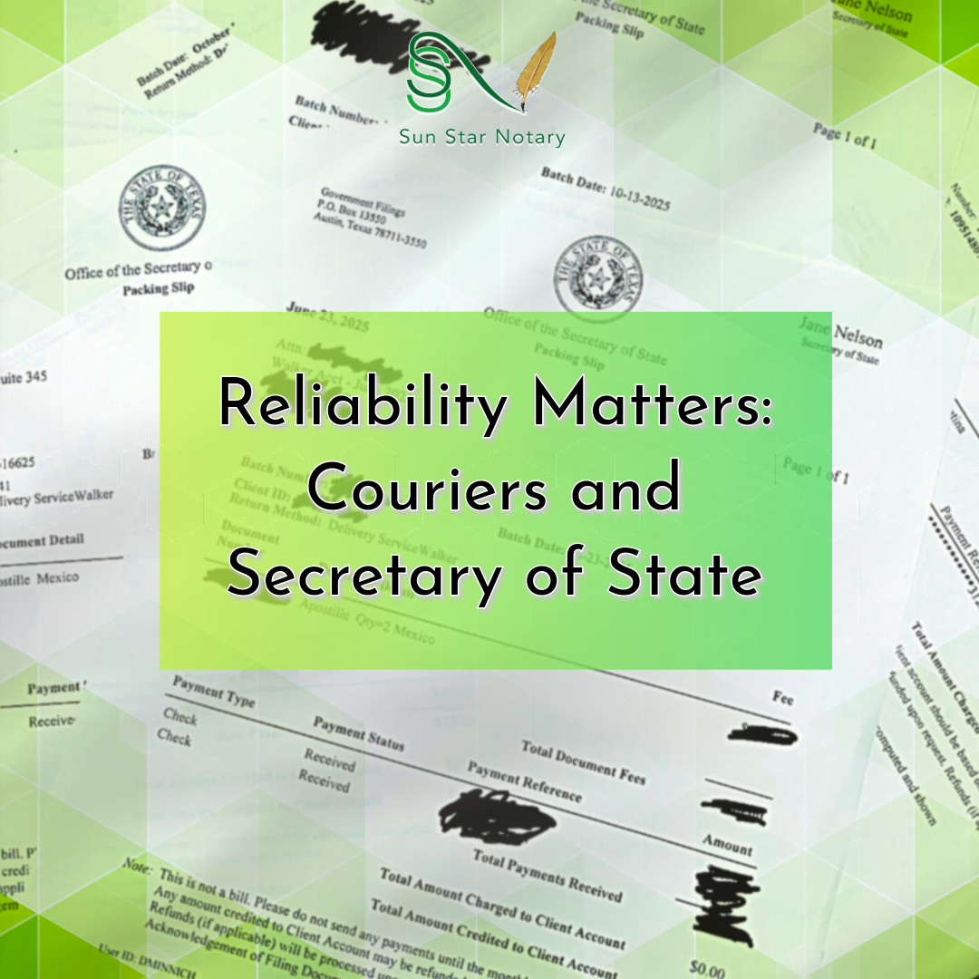 Reliability Matters: Our Experience Working with Couriers and the Secretary of State