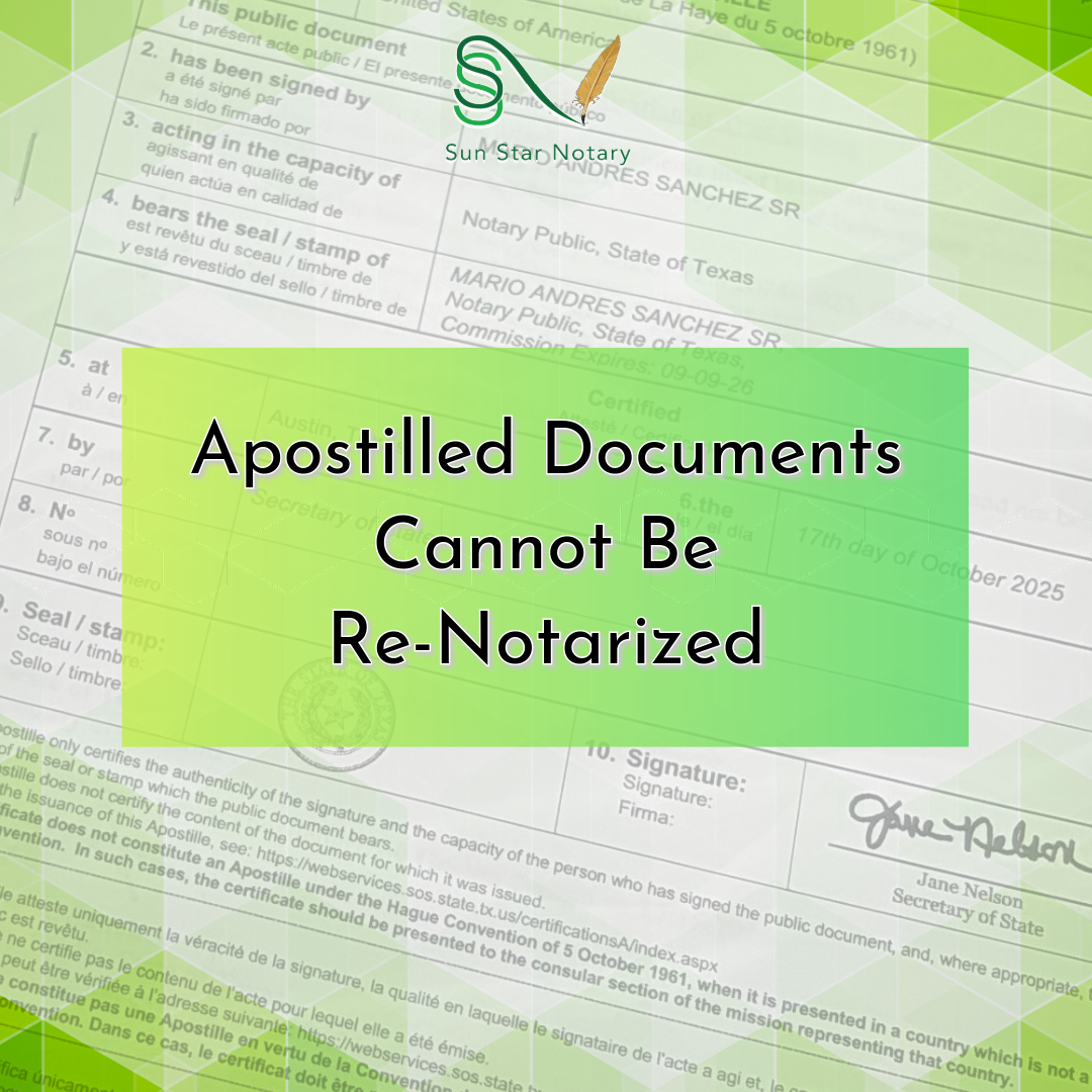 Why You Cannot Add a New Notary Certificate to an Apostilled Document