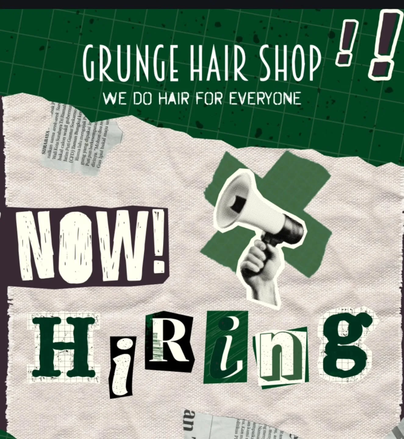 We are seeking to fill 2 part time stylist positions and 1 apprenticeship position!!!!
Send your resume and any relevant info to nick@grungehairshop.com. We can't wait to meet you!