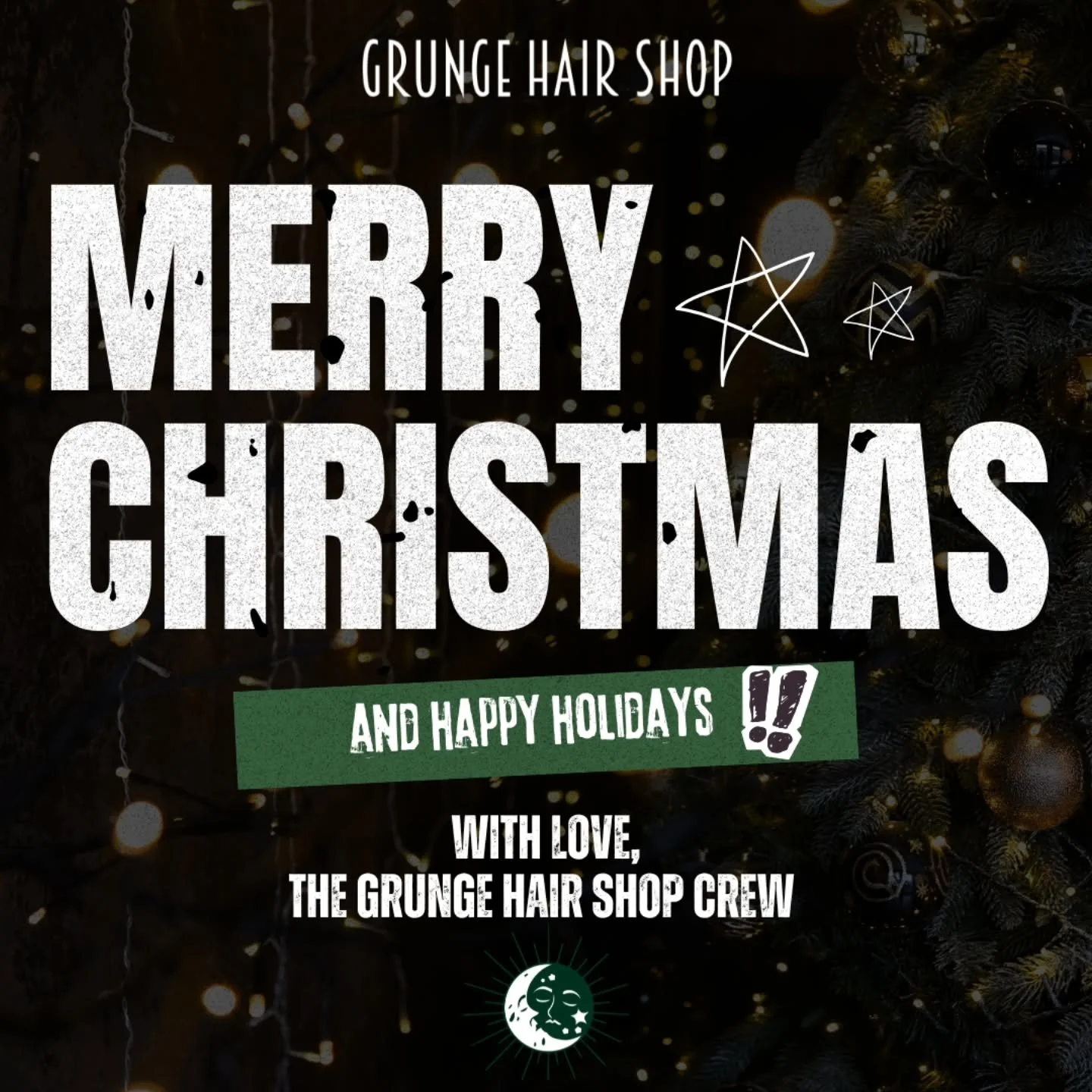 Wishing you a season filled with warmth, peace, and radical self-love. However you celebrate the season, we hope you feel safe, celebrated, and exactly as you are meant to be. Happy Holidays and see you next soon! 🖤✂️ 
 
#GrungeHairShop #WeDoHairFor