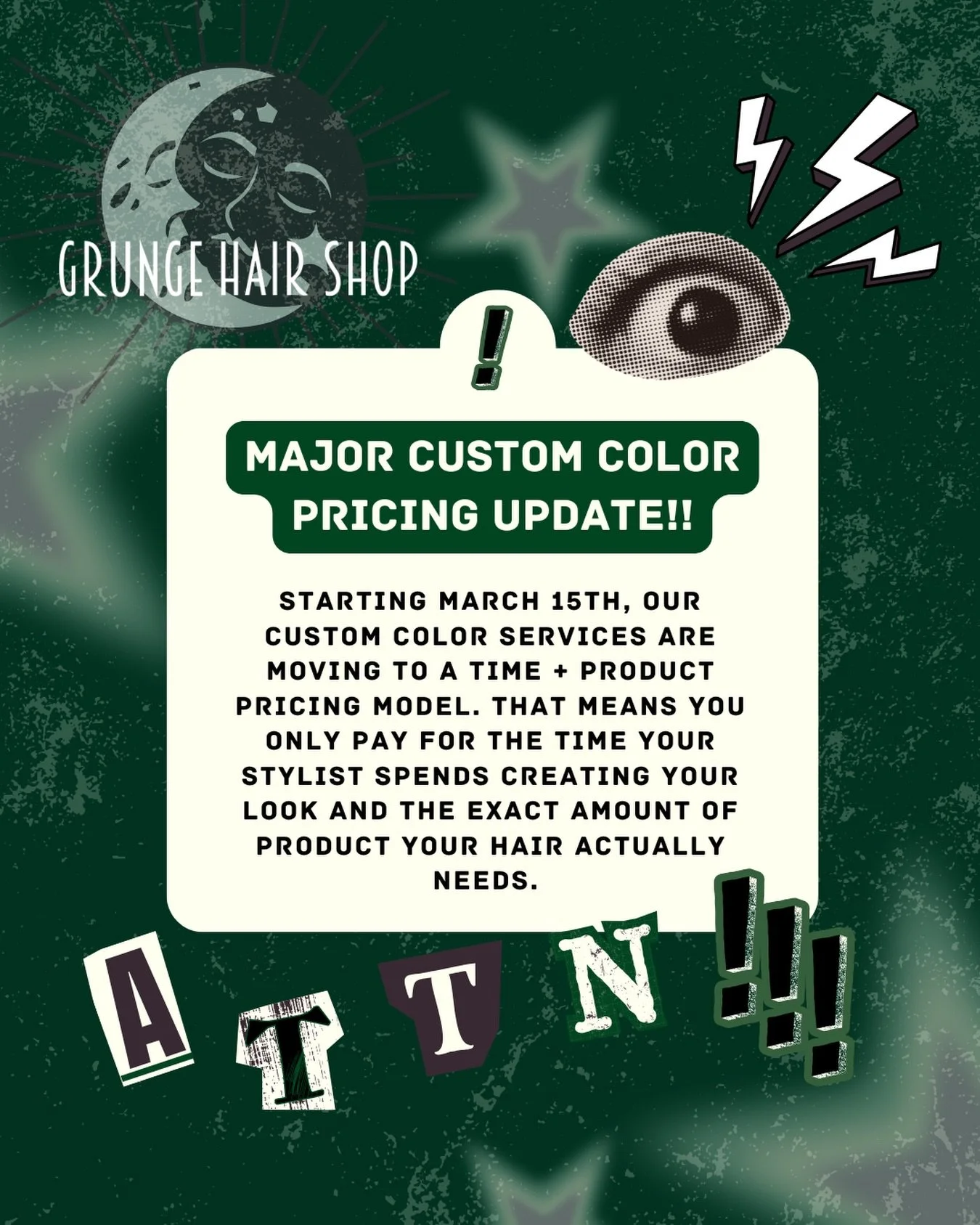 ❗️Big news on how we&rsquo;re making your color experience even better! 🖤

Starting March 15th, our Custom Color services are moving to a Time + Product pricing model. That means you only pay for the time your stylist spends creating your look and t