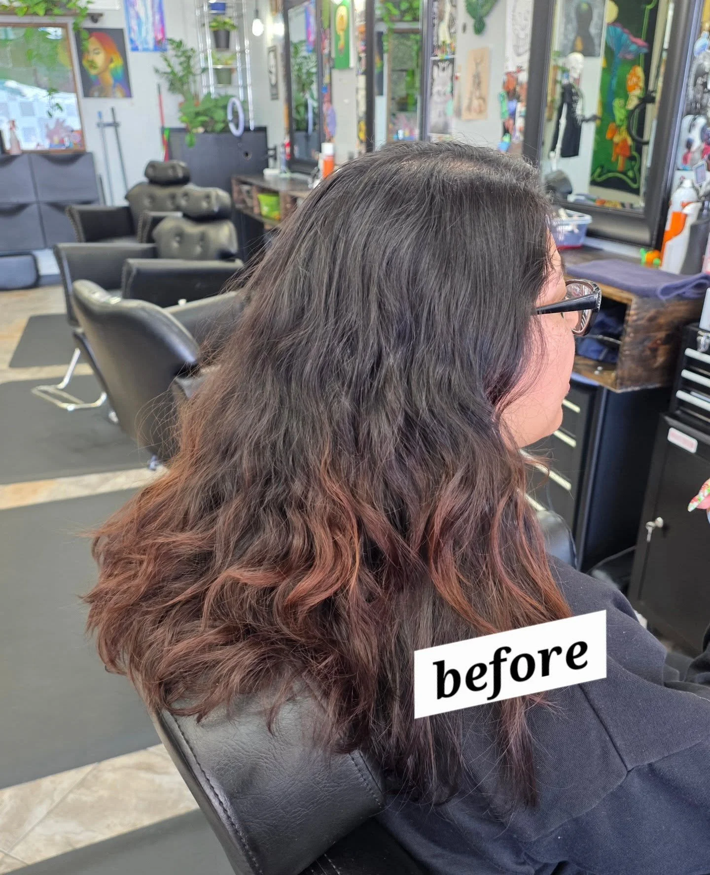 Before!!! and after!! What a glorious mullet!!! Go forth and mullet 🫡🤘💚
Cut by @nickidkguess 

#springtx #northhoustonhairstylist 
#althair #curlymullet