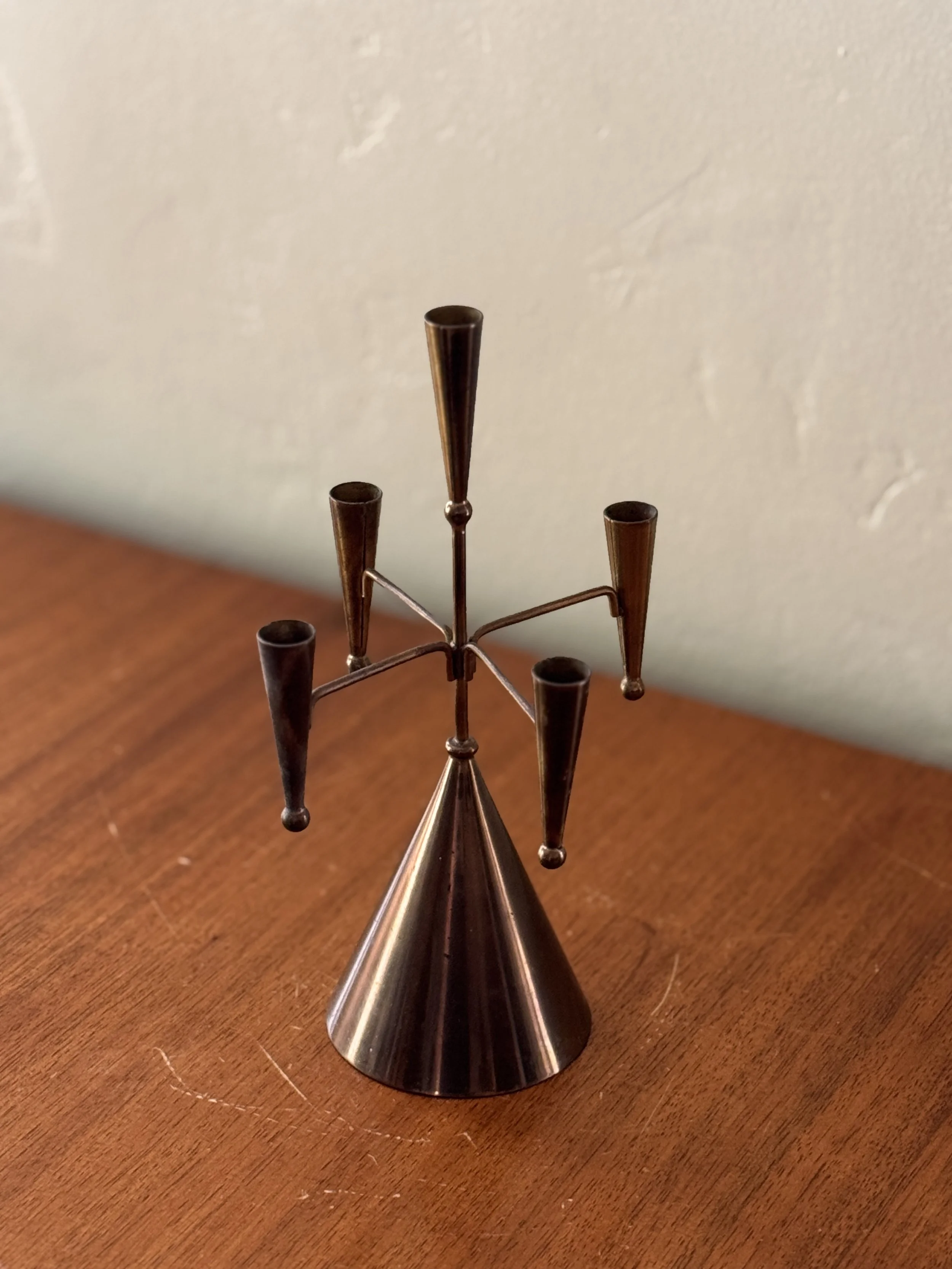 Ystad Metall Five-Arm Candelabra by Gunnar Ander, Sweden, Mid-20th Century