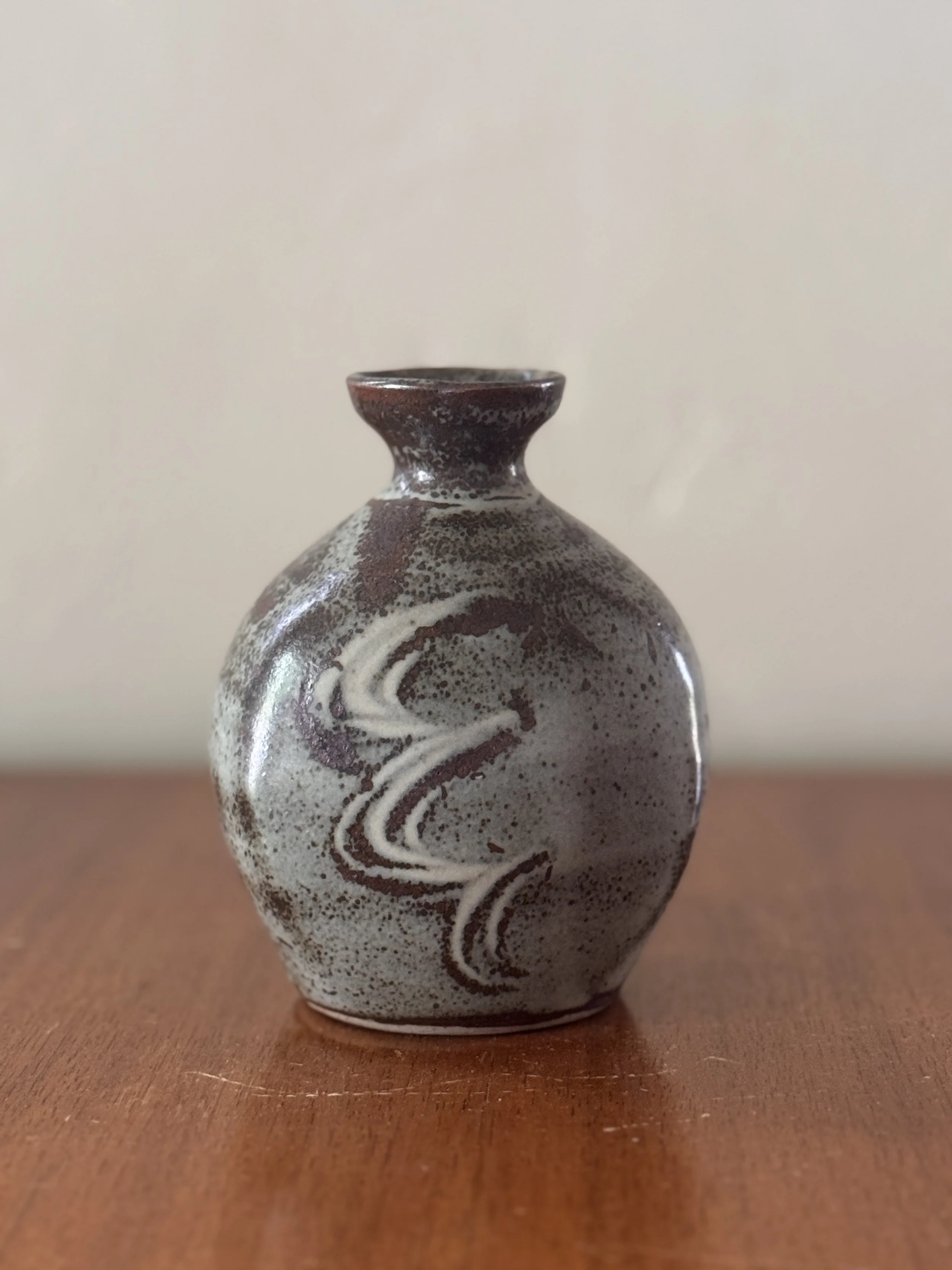 Studio Pottery Vase with Abstract decoration