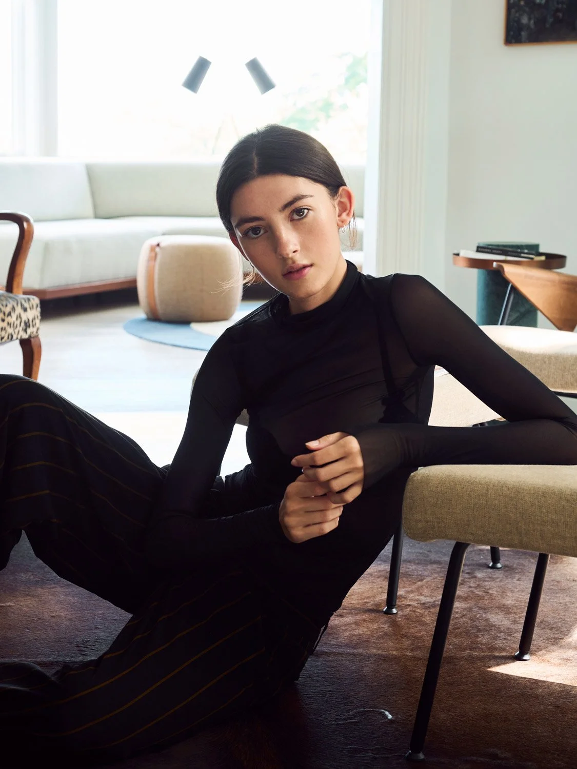 Glamour portrait with soft lighting and elegant styling