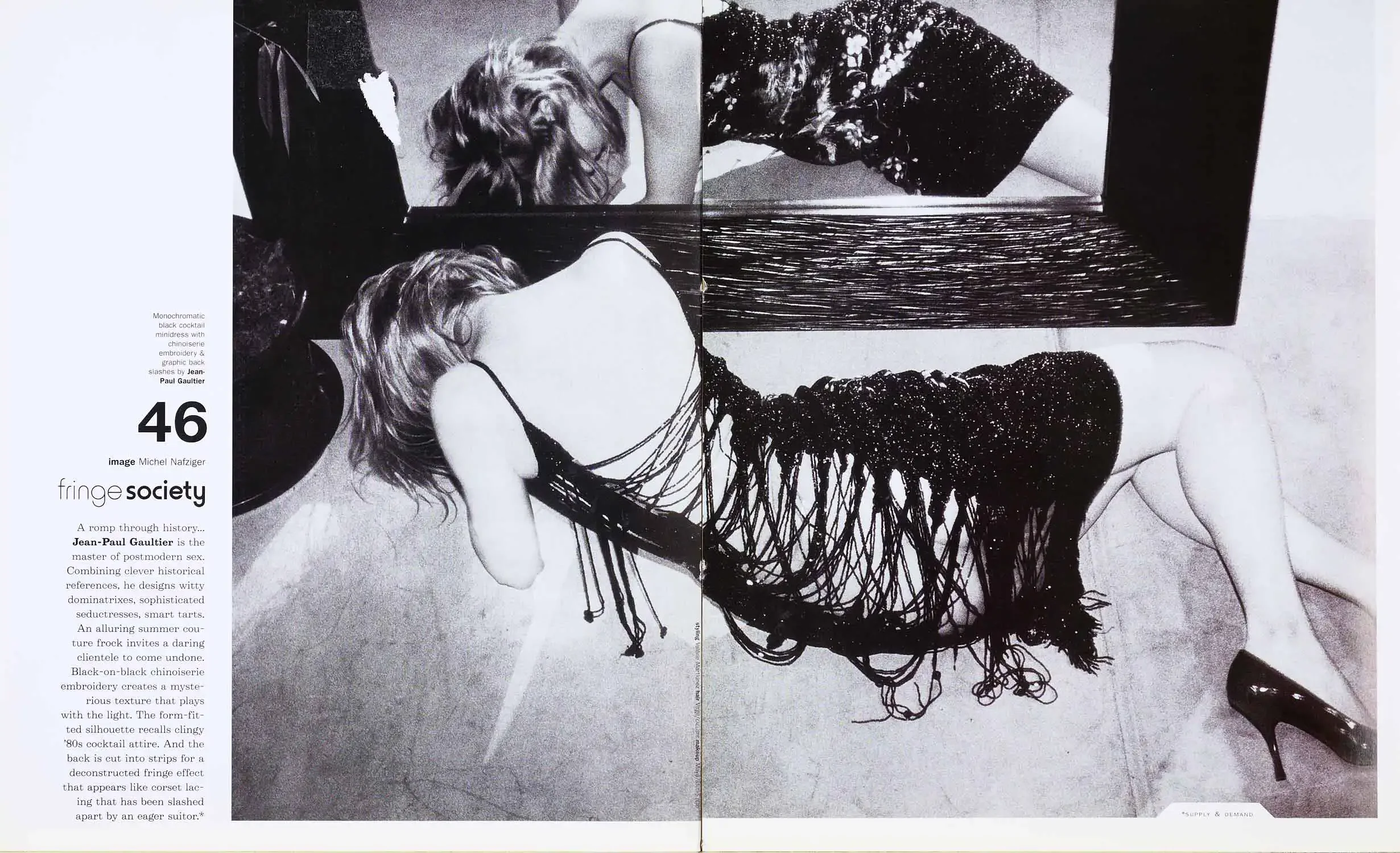 Double page for Jean Paul Gaultier couture Surface Magazine.