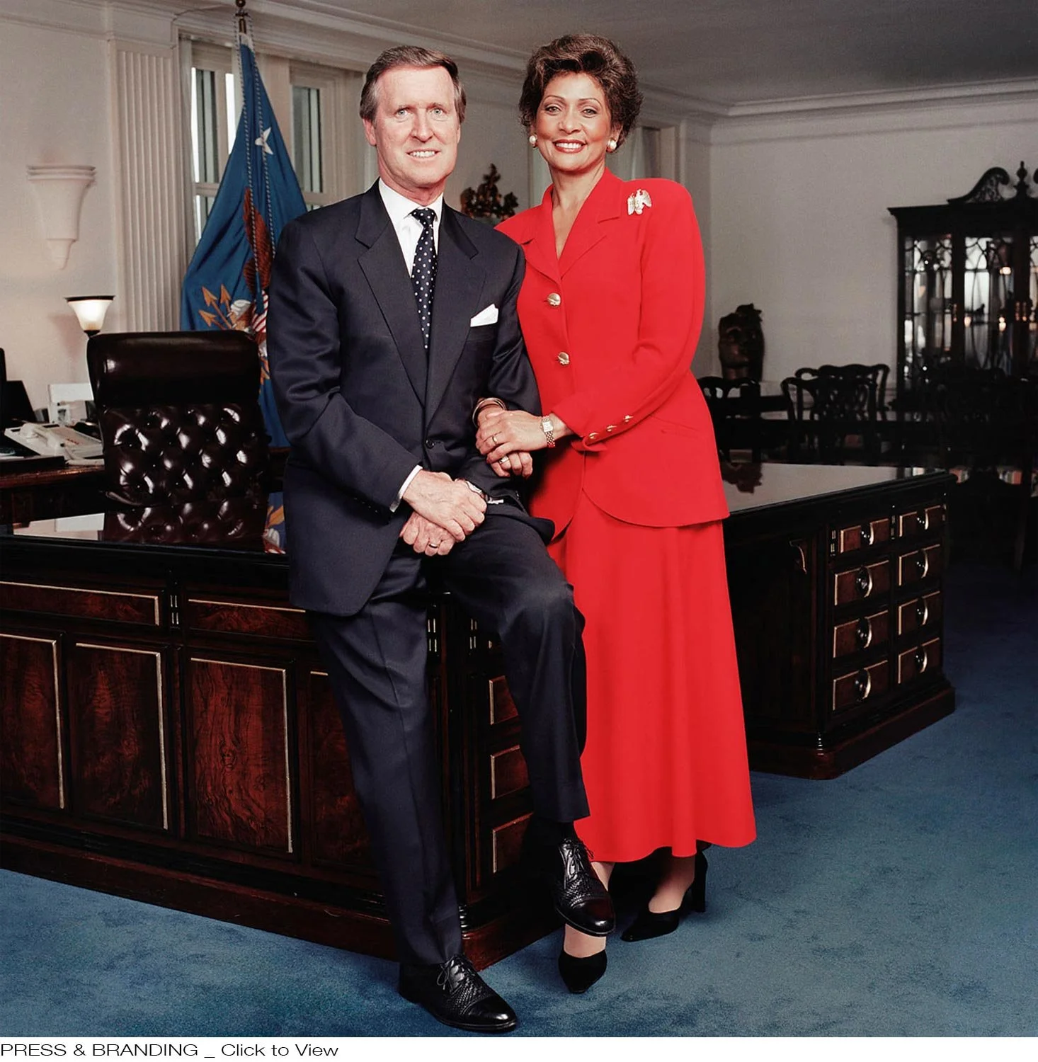 Janet Langhart & William Cohen photographed at the Pentagone for American Vogue