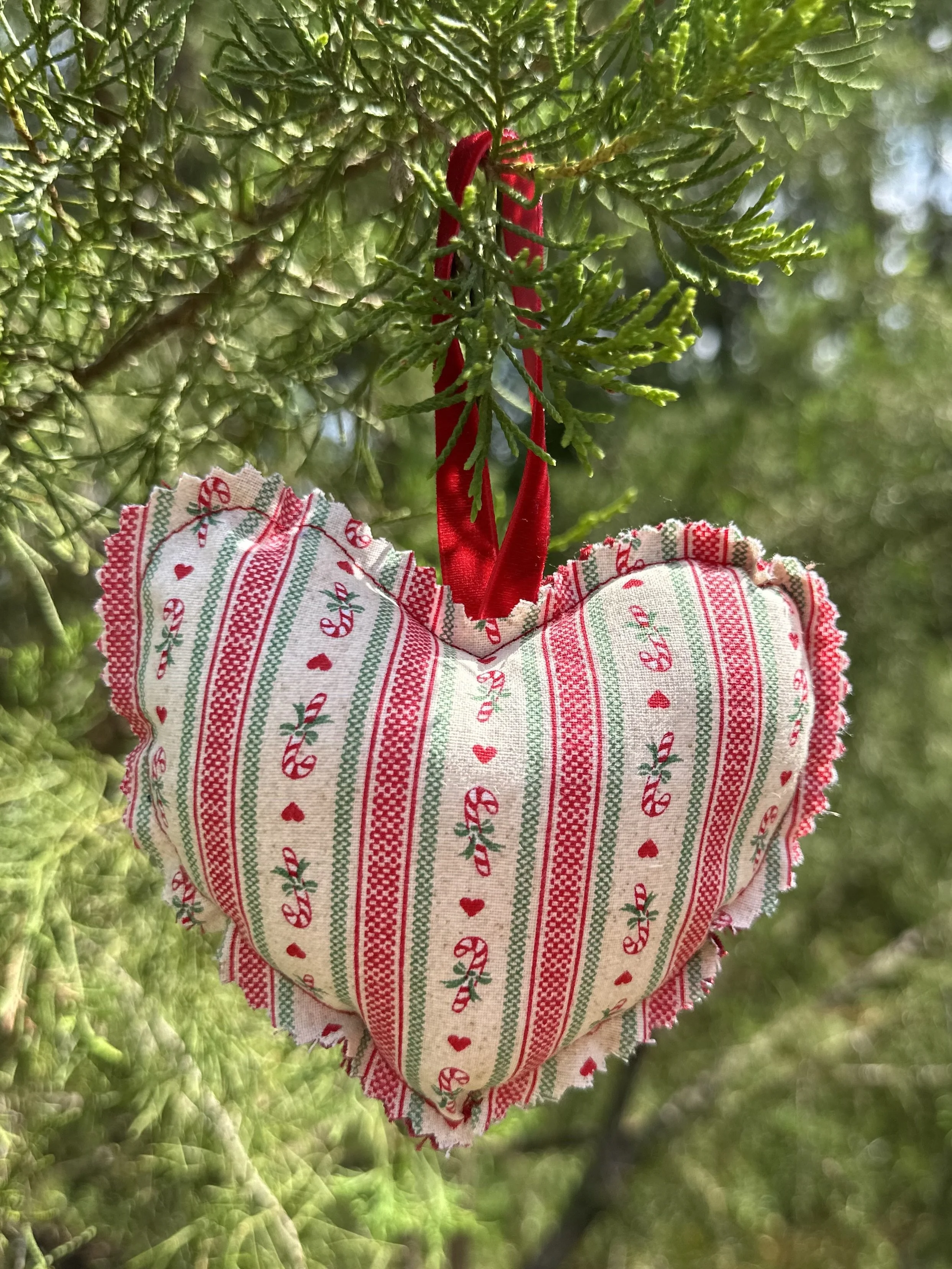Candy Cane Striped Heart