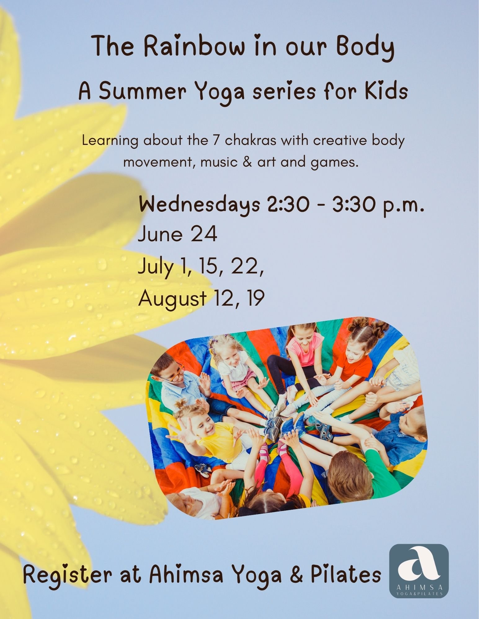 Kids yoga in the studio this Summer 🌈🌞