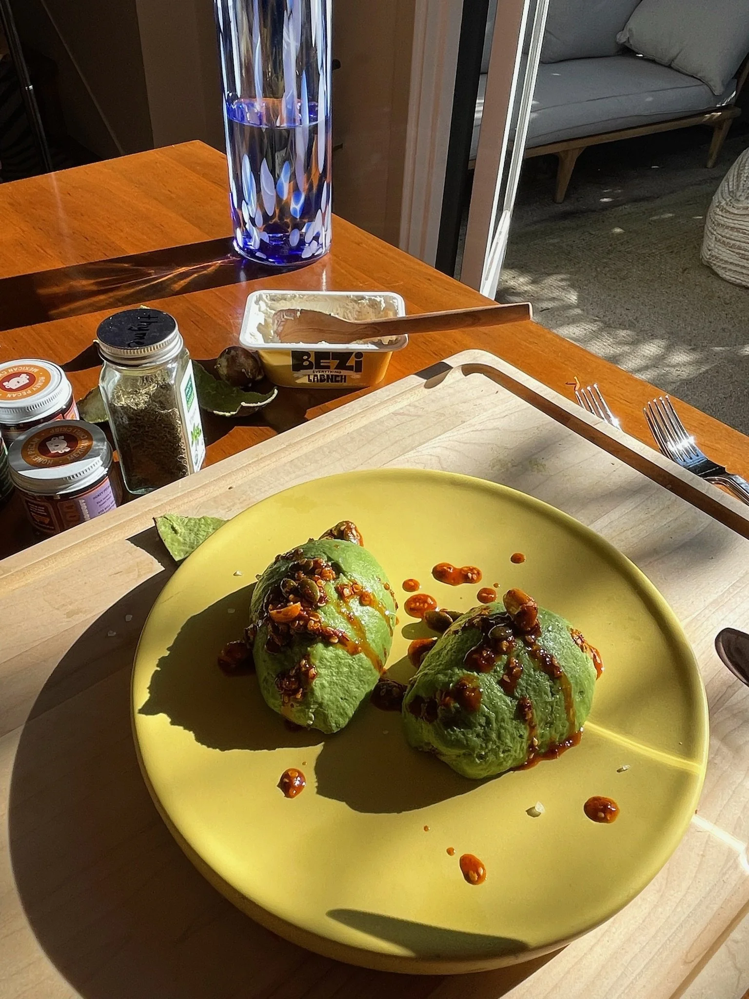 Labneh Stuffed Avocados