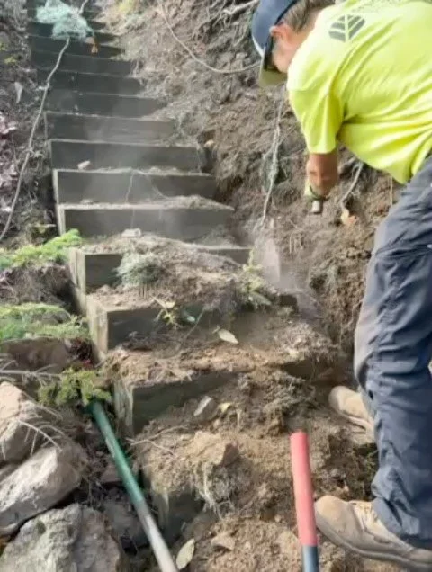 Lake Superior can be both beautiful and brutal. This project was no exception. We fully embraced the season’s temperamental behaviors on this challenging yet rewarding build. #landscapecontractor #lakesuperior #stairwaytoheaven @quinlanbrown