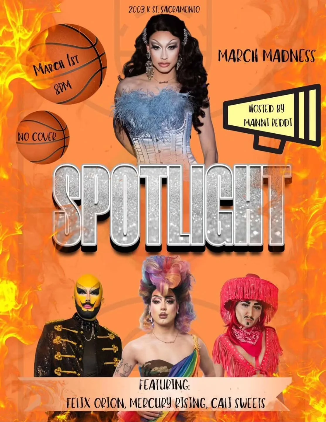 Tonight is our Spotlight drag show hosted by Manni Peddi. Showtime at 8pm and FREE Entry ✨