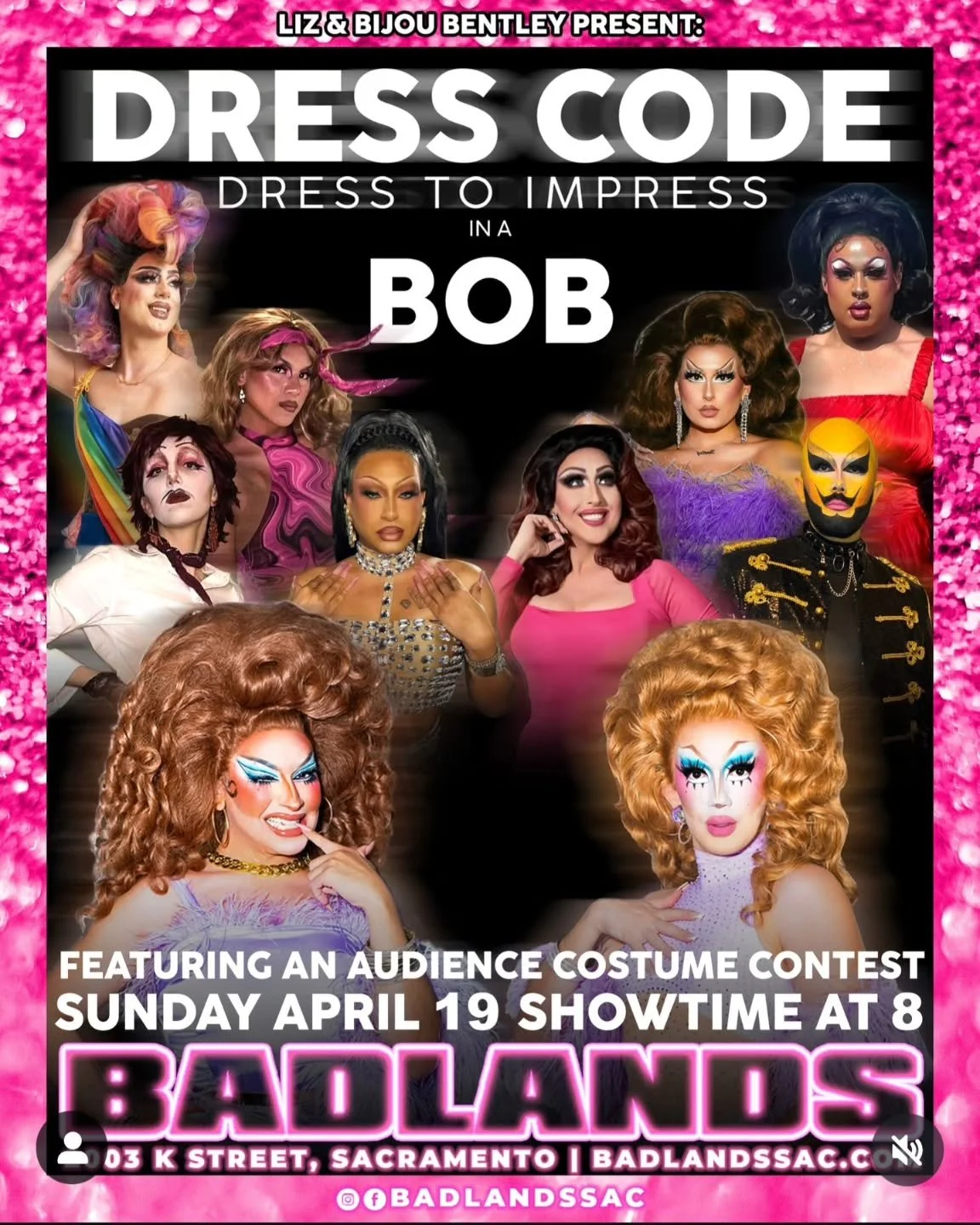 Come get ALLLLLL the tea at DRESS CODE: Bob on 4/19! Pull out something short and sassy and get ready to SHAKE THAT BOBBBBBB! We've got a sickening cast and we'll be giving away prizes to the best BOB!  #drag #dragqueen #makeup #nightlife