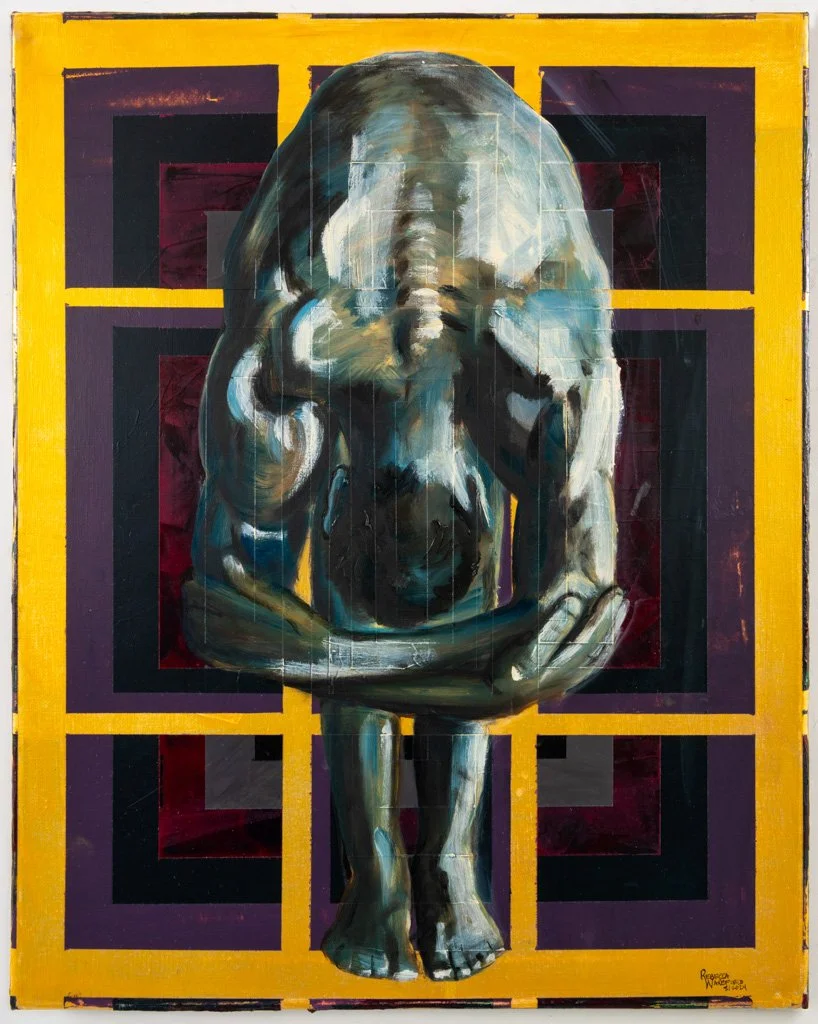 Luiggi: Layers of Confinement, Oil and Acrylic Paint on Canvas, 20in x 16in, 2023