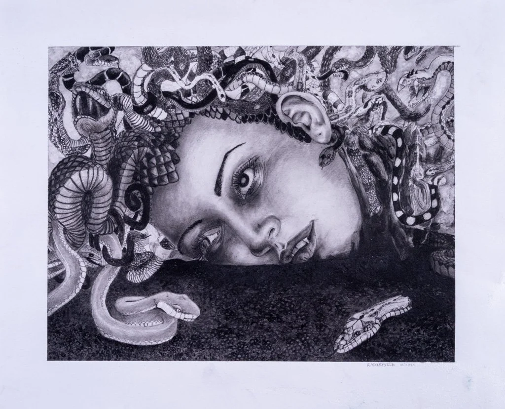 Medusa (Siobhvan), Graphite on Bristol Board, 14 in. x 17 in., 2021