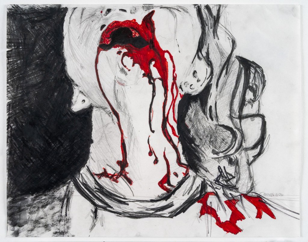 Gutted: Kolobus (Left), Graphite & Ink on Paper, 14 in. x 17 in., 2006
