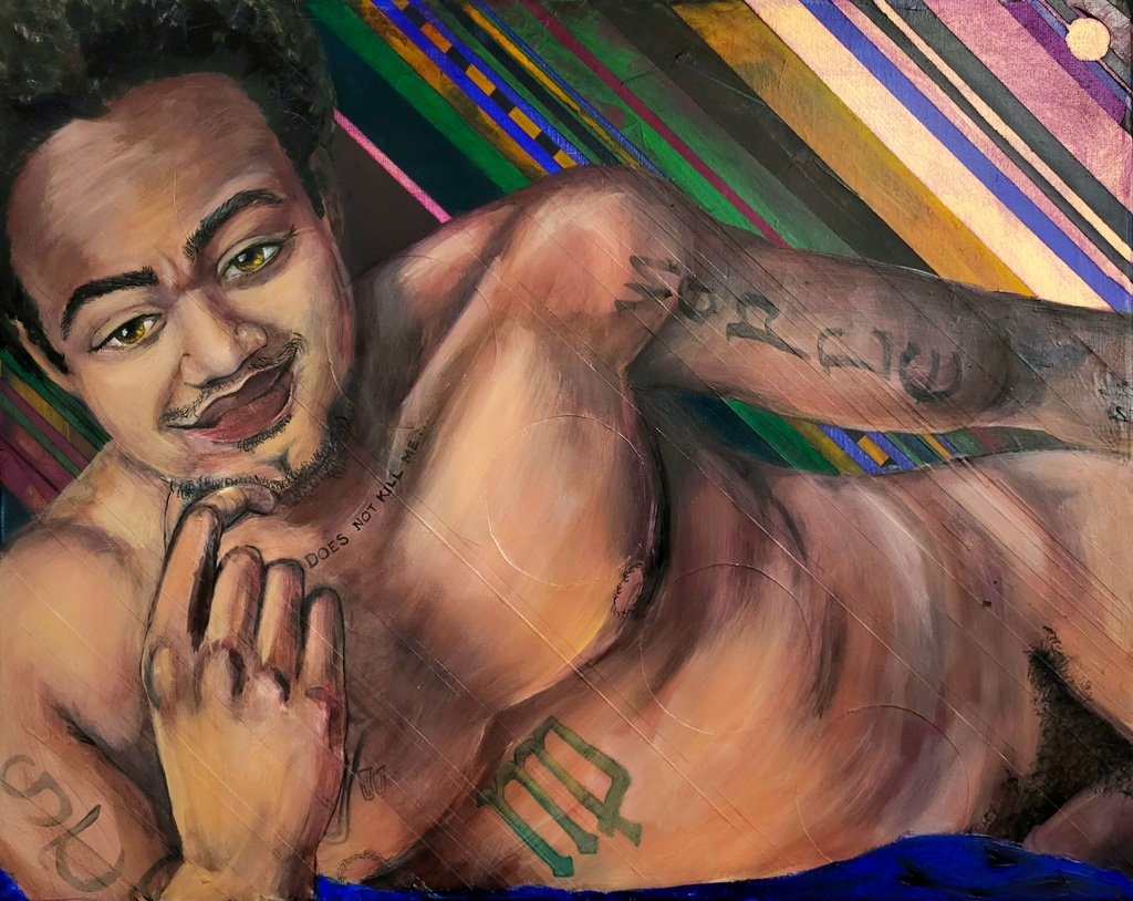 Derek Summers: Immortalize Me, Oil and Acrylic Paint on Canvas, 16in x 20in, 2023