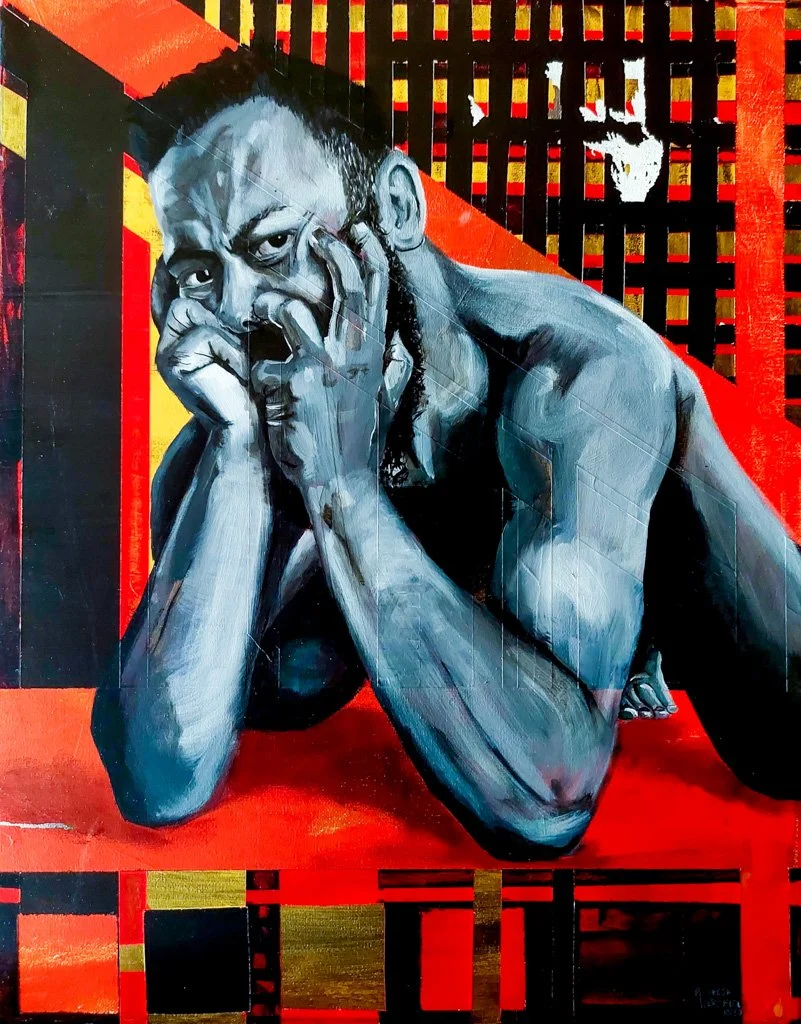 David 006, Oil and Acrylic Paint on Canvas, 20in x 16in, 2022