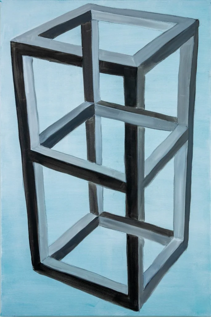 Impossible Cuboid, Oil on Canvas, 36 in. x 24 in., 2025